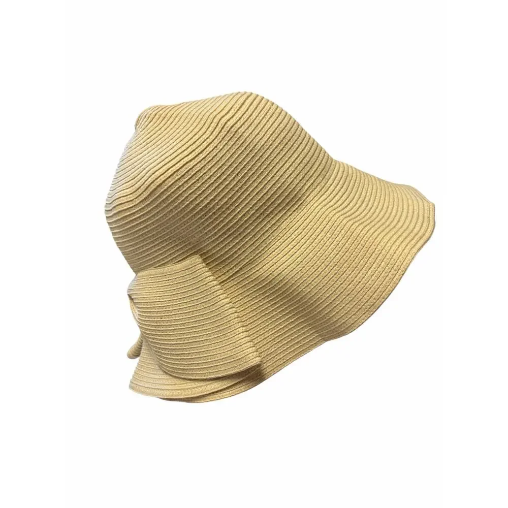 Laundry by Shelli Segal Beige Straw Sun Hat Bow Floppy Beach NWOT